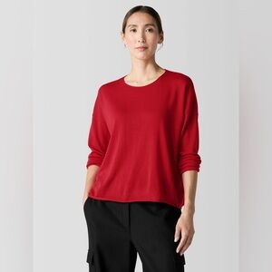 NWT Eileen Fisher Fine Merino Box-Top in Regenerative Wool